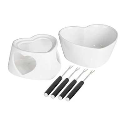 Image of Premier Housewares Venus Fondue Set Dolomite White, Stainless Steel, 13 x 15 7 cm