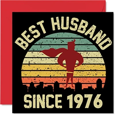 Image of 48th Anniversary Card for Husband from Wife Best Since 1976 I Love You Gifts, Happy Wedding Cards Partner, 145mm x Greeting Forty Eighth Anniversaries