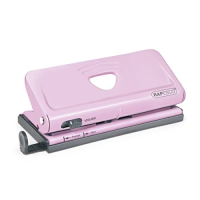 Image of Rapesco 1322 Adjustable 6 Hole Organiser/Diary Punch, 10 Sheet Capacity, Candy Pink