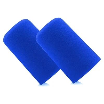 Image of LEFXMOPHY SM7B Pop Filter for Shure SM7dB Vocal Microphone RK345 Replacement Windscreen, Noise cancellation Windsock Cover 2 Pack Blue Wind Foam