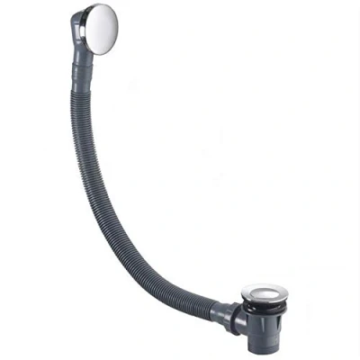 Image of Easy Clean Bath Waste Plug Pop Up Click Clack Chome with Overflow Bathroom E327