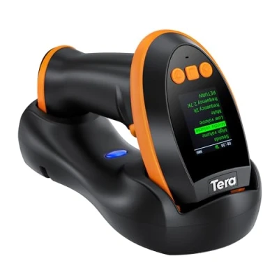 Image of Tera Barcode Scanner with Digital Setting Screen &amp; Keypad, Pro Version Extra Fast Scanning Speed, Works Bluetooth 2.4G Wireless USB Wired 1D 2D QR Handheld Image Bar Code Reader Model HW0009