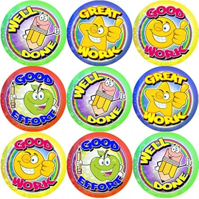 Image of 144 Good Work 30 mm Reward Stickers for School Teachers, Parents