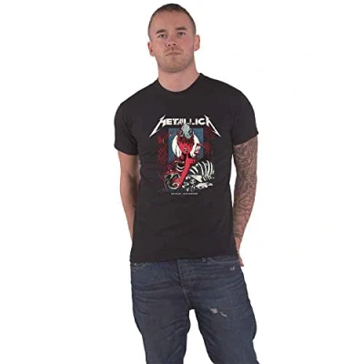 Image of Metallica T Shirt Enter Sandman Poster Band Logo Official Unisex Black XL