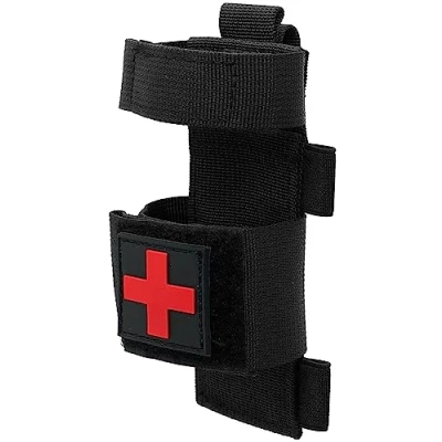 Image of YONCONO Tactical Molle Tourniquet Holder, Portable Military First Aid Equipment Case Flashlight Storage Trauma Medical Shear Pouch (Black)