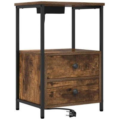 Image of vidaXL with Drawer Storage Smoked oak Engineered Wood