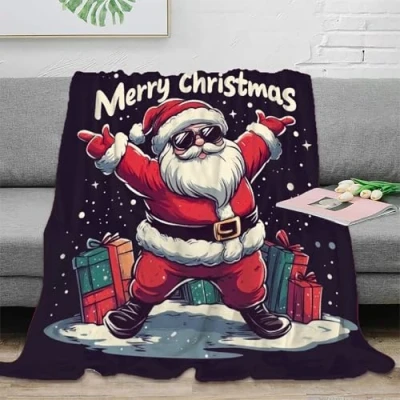 Image of RNDKAUUIE Santa Claus 3D Printed Blanket, Suitable for Couch, Bed, All Seasons, Adults And Children 40x50inch(100x130cm)