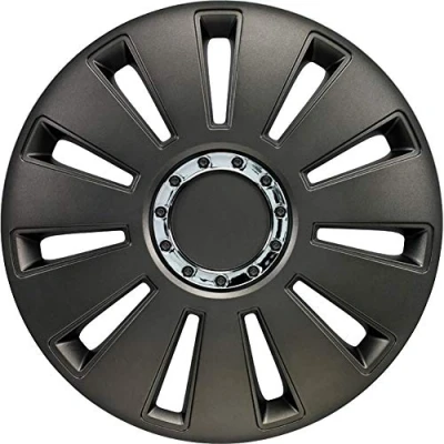 Image of AUTO STYLE Set wheel covers Silverstone Pro 14 inch gun metal + chrome ring
