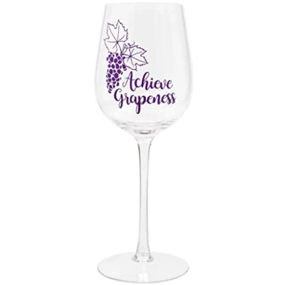 Image of Maturi Achieve Grapeness&#039; Humorous Wine Glass, 420ml
