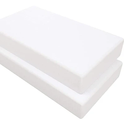 Image of Dudu N Girlie Mini Cot Bed Sheets Fitted Cotton Spacesaver Jersey Soft Bedsheet Hypoallergenic Elasticated Breathable Travel (Pack of 2, White)