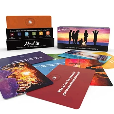 Image of metaFox About Us Conversation Starter Cards 101 Questions Game to Get Know People (English)