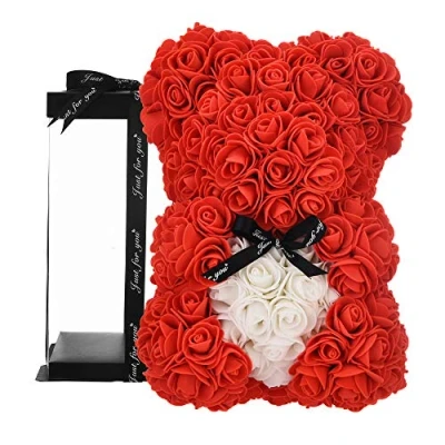 Image of Rose Bear,Rose Teddy Rose,Rose Bear Forever Artificial Flowers The Best gifts for women, girlfriend,gifts her,birthday gift (red)
