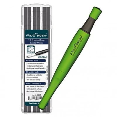 Image of PICA BIG Dry® 1 x Marker + 12 Steinhauer Refills 10H Graphite 6055 Concrete/Stone