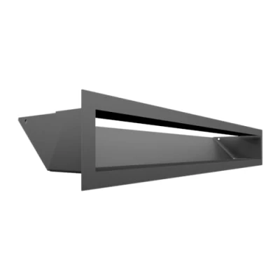 Image of KRATKI Ventilation Grille Air Warm 9 x 60 cm Graphite Exhaust for Chimney Intake at a 45 Degree Angle overheating Resistant Ideal Modern interiors