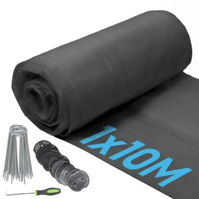 Image of 50gsm Weed Control Fabric Set with Pegs &amp; Plates 1m x 10m