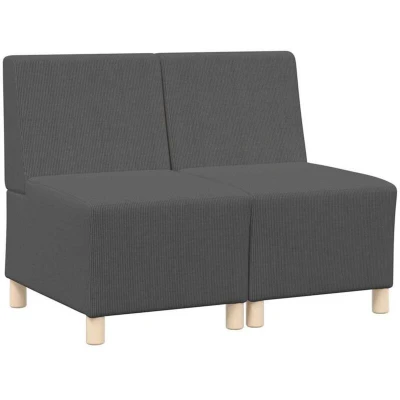 Image of vidaXL Sofa Chair 2 pcs Dark grey 55 x 74 82 cm Corduroy fabric