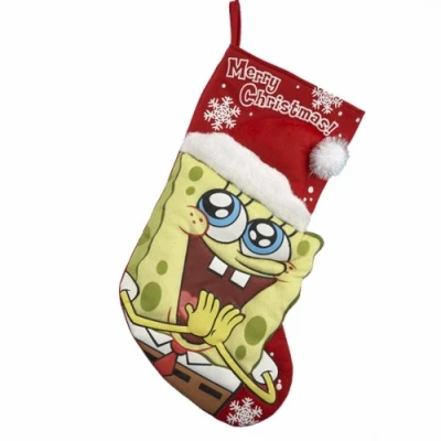 Image of Nickelodeon Kurt Adler 19 Inch Spongebob Printed Applique Stocking