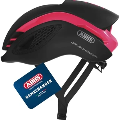 Image of ABUS GameChanger Racing Bike Helmet Aerodynamic Cycling with Optimal Ventilation for Men and Women Movistar 2020, Fuchsia pink, Size S