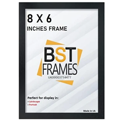 Image of Bargain Shop Az BLACK WOODEN EFFECT PICTURE PHOTO FRAMES (8&quot; x 6&quot; (203.2mm 152.4mm), Black)