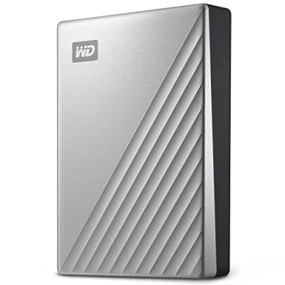 Image of WD 4TB My Passport Ultra, portable external storage, hard drive, software with defense against ransomware, backup and password protection, Works PC, Xbox SX, Playstation, Silver
