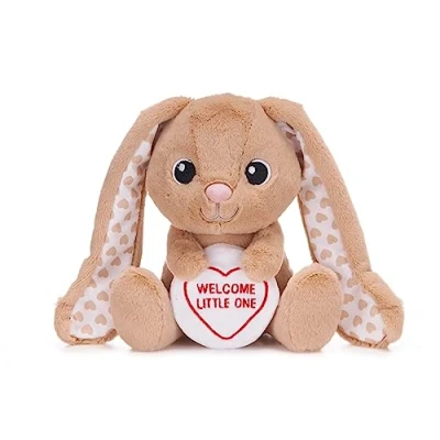 Image of Posh Paws 38018 Swizzels Love Hearts 7&quot; (18cm) Welcome Little One Bun Baby Bunny Rabbit Plush Soft Toy