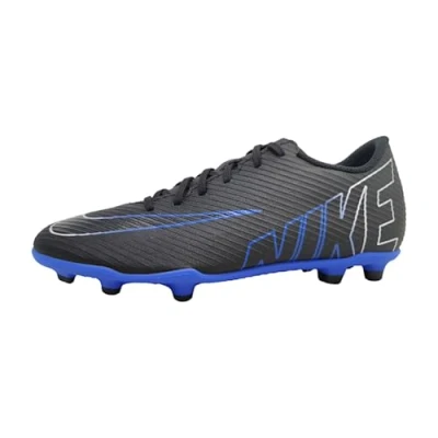 Image of NIKE Vapor 15 Club Fg/Mg Shoes Black/Chrome Hyper Royal 12
