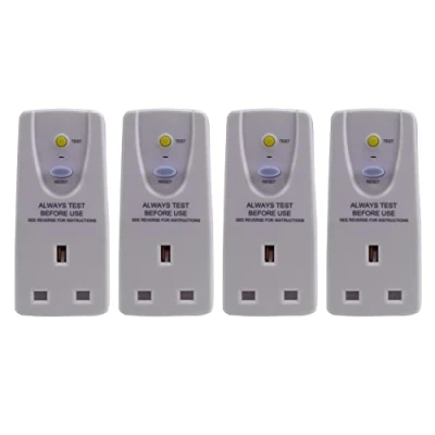 Image of TYREE 4X UK Plug 13A Gfci Leakage Protection RCD Socket Home Circuit Breaker Cutout Switch