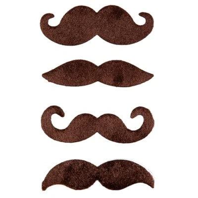 Image of Wicked Costumes Brown Funny Moustaches 4 Pack Fancy Dress Accessory