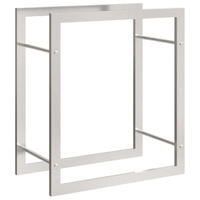 Image of vidaXL &#039; Stainless Steel Firewood Rack Durable Log Store Holder with Ample Storage and Corrosion Resistant Design for Winter Warmth