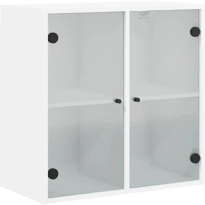 Image of vidaXL Wall Cabinet with Glass Doors White 68x37x68.5 cm