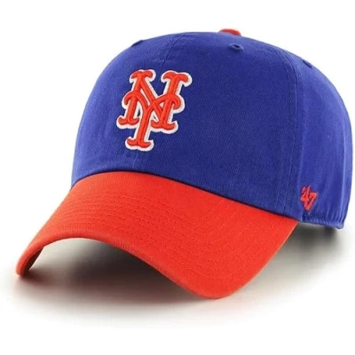 Image of 47 MLB Two Tone Primary Logo Clean Up Adjustable Hat, Adult One size Fits All (New York Mets), New Mets,