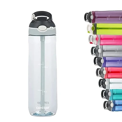 Image of Contigo Ashland Autospout Water Bottle with Flip Straw, Large BPA Free Drinking Bottle, Sports Flask, Leakproof Gym Dishwasher Safe, Ideal for Sports, Bike, Running, Hiking, 720 ml