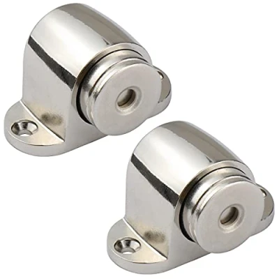 Image of Hysagtek 2 Pcs Stainless Steel Magnetic Doorstops Catch Door Stoppers with Mounted Screws,No Slamming or Hitting Walls