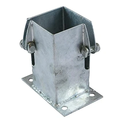 Image of TIMCO Flush Fit Bolt Down Post Support Shoe Secure Hot Dipped Galvanised 100mm