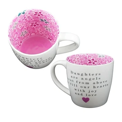 Image of Two Up Down Mug Ceramic Tea/Coffee Inside Out Daughters are Angels