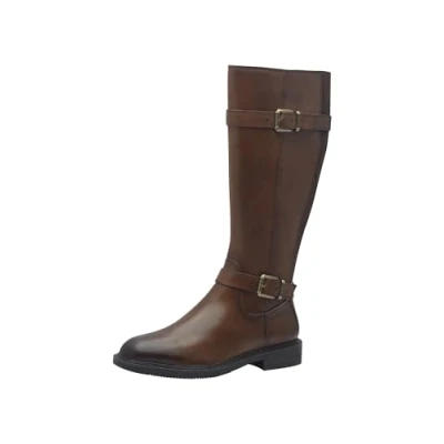 Image of Marco Tozzi Cowboy/Biker boots, Women&#039;s, Size: 3, Cognac comb Leather
