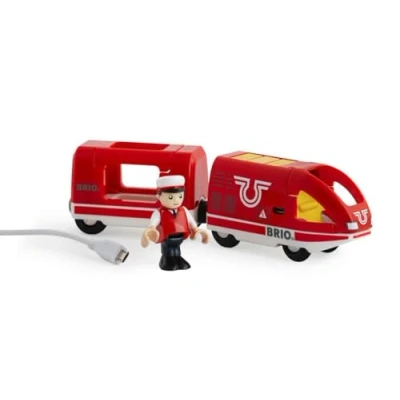 Image of BRIO World Travel Rechargeable Train for Kids Age 3 Years Up Compatible With All Railway Sets and Accessories