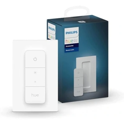 Image of Philips Hue Smart Wireless Dimmer Switch V2 (Installation Free, Exclusive Lights) for Indoor Home Lighting, Livingroom, Bedroom