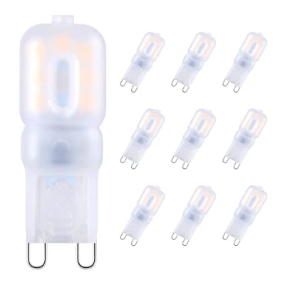Image of tkhetiana G9 LED Bulb 2.5W, Dimmable Light Bulbs,Warm White 3000K Small 3W, Replacement for 25W 30W Halogen Bulb, 360 Beam Angle, AC220 240V, 10 Pack