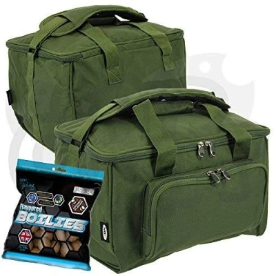 Image of NGT Carp Fishing Medium Green Storage Tackle Carryall Bag Holdall with Free Boilies!