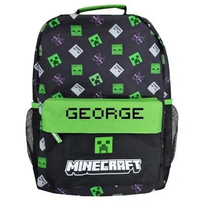 Image of Minecraft Personalised Kids Backpack Gaming Gamers Rucksack School Bag