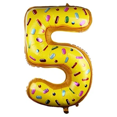 Image of Candy Number 5 Foil Balloon, 101cm (2 pack)