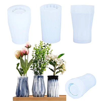 Image of Cayway Vase Resin Moulds Silicone Set, 3 Style Casting Jewelry for Epoxy Resin, Home Decoration