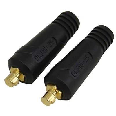 Image of RIVERWELD TIG Welding Cable Panel Connector Plug Black DKJ10 25 200Amp Dinse Quick Fitting 2pk