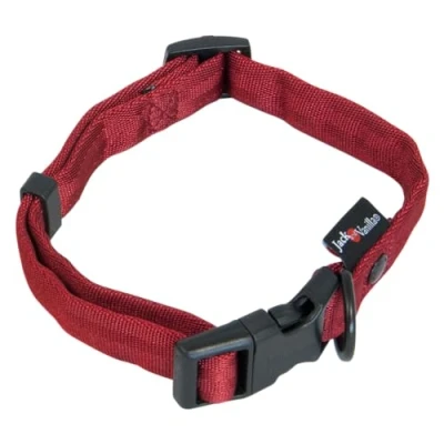 Image of JACK AND VANILLA, Comfort Tube Nylon Dog Collar, Red, Size 12 mm x 16 24 cm