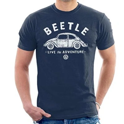 Image of Volkswagen Beetle White Live The Adventure Men&#039;s T Shirt