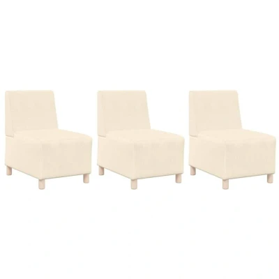 Image of vidaXL Sofa Chair 3 pcs Cream 55 x 74 82 cm Corduroy fabric
