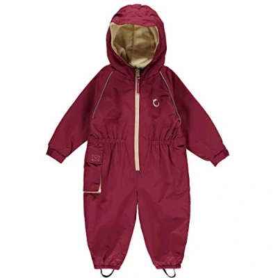 Image of Hippychick Fleece Lined Waterproof Overalls for Kids Puddle Suit 12 18 Months Perfect Any Situation Snowsuit All in one Rain Raspberry