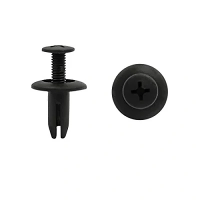 Image of sourcingmap 50Pcs 5mm Hole 15mm Dia Plastic Rivets Fastener Clips Black for Car