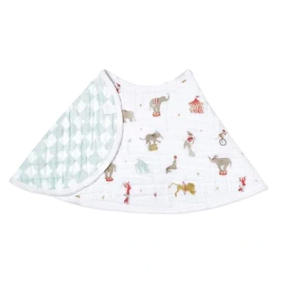 Image of aden + anais essentials baby burpy bib, 100% cotton muslin, soft absorbent 4 layers, multi use burp cloth and 22.5 x 11, single, elephant circus